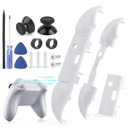 RongZy 2 Pack Lb Rb Bumper Button for Xbox Series S/X Shoulder Trigger Buttons Top Middle Bracket for Xbox Series S/X Controller Accessories Replacement Parts with Repair Tools(White)