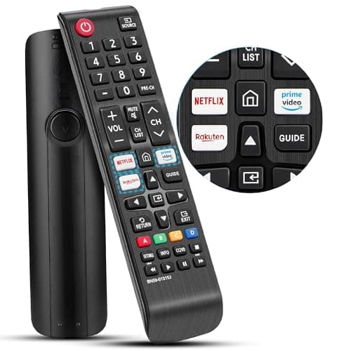 Smart Samsung Remote Controls For Smart Tv with Netflix, Prime Video, Rakuten Tv Buttons For All Samsung Tv Led Qled Uhd Frame Curved Solar Hdtv 3D 4K 8K Smart TVs, Universal Samsung Tv Remote