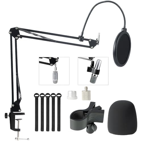EVERGOODS Microphone Boom Arm Stand Adjustable Microphone Arm Stand Pop