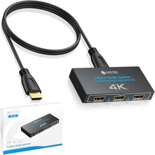 eSynic 4K@30HZ Metal HDMI Splitter 1 IN 3 OUT HDCP 1.4 with 1 HDMI Cable