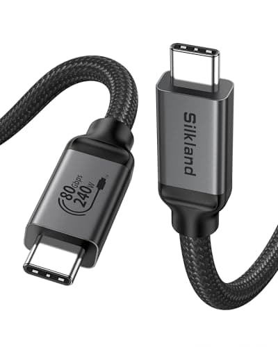 Silkland USB4 V2.0 for Thunderbolt 5 Cable 1.5M USB-IF Certified, 80Gbps USB C Data Cable, up to 120Gbps Video Bandwidth Dual 8K@60Hz, PD3.1 240W, Compatible with Thunderbolt 4/3, SSD, Laptop