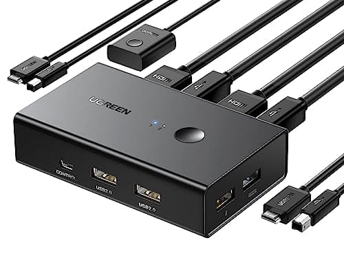 UGREEN HDMI KVM Switch 2 PC 1 Monitor Support 4K@60Hz USB KVM Switches