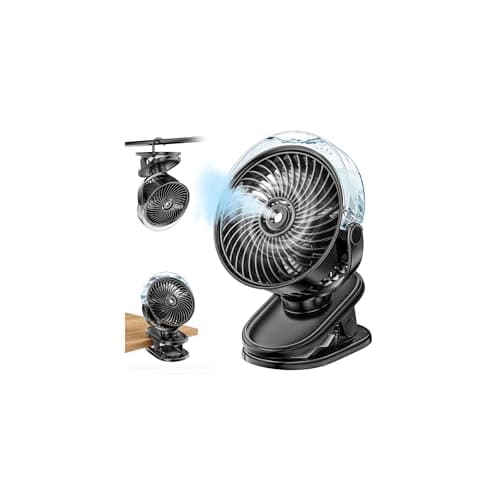 Portable Misting Clip on Fan, 6000mAh USB Rechargeable Personal Cooling Fan