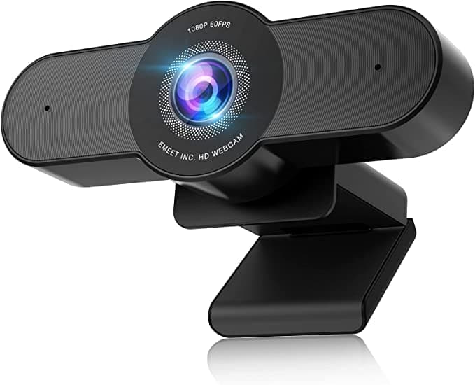 EMEET 1080P Webcam 60FPS - Streaming Webcam with Privacy Mode C970, Mics & Software Control, Built-in 2 Noise Reduction Mics, Autofocus USB Camera for Gaming/Zoom/Skype/FaceTime/Teams/Twitch