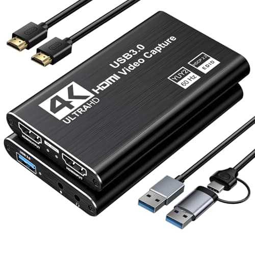 XIIXMASK USB 3.0 HDMI Capture Card, 1080P 60FPS Capture, 4K Pass-Through