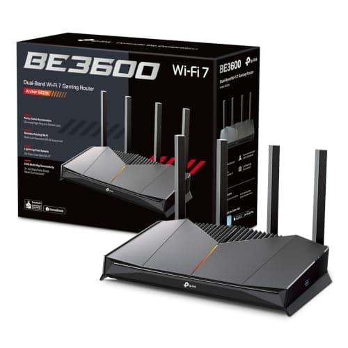 TP-Link Archer GE230 3600Mbps Dual Band WiFi 7 Router, 2×2.5Gbps Ports, 4K-QAM, Turbo Game Acceleration and Gaming Port for Ultimate Speed Experience, 4 External Antennas Gaming Router, EasyMesh, VPNs