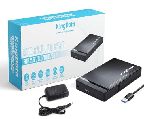 KingData Hard Drive Enclosure, USB 3.0 to SATA HDD Caddy for 3.5 inch SSD HDD Disk with DC Power Adapter, Hard Drive Docking Station, Tool Free SSD HDD Enclosure for Windows, Linux, Mac OS, PS4, Xbox