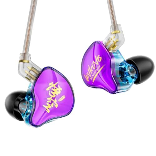 Yinyoo KBEAR K01 PRO Wired Earphone Gaming Earbuds Hifi IEM(Purple,No Mic)