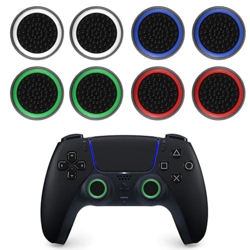 8 Pcs Thumb Grips Silicone Cover Protection Attachments Game Controllers, Convex and Concave-Raised Dots & Studded Design