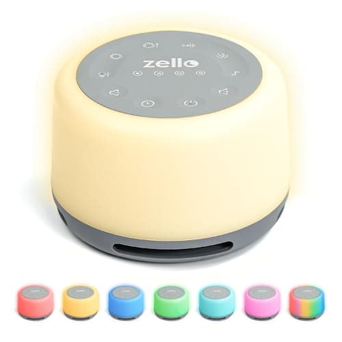 Award Winning Zello Original White Noise Machine Baby White Noise Sound Machine for Baby Kids Adults with 30 Soothing Sounds 7 Colour Night Light Memory Function Rechargeable Baby Sleep Aid
