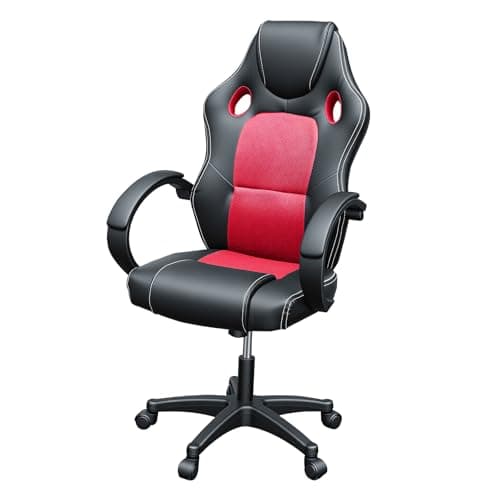 Gaming Chair, Racing Style Office High Back Ergonomic Conference Work Chair Reclining Computer PC Swivel Desk Chair with Lumbar Support&Adjustable Task Gas lift PU Leather (Red)