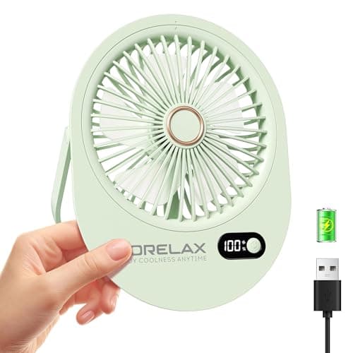 Mini USB Desk Fan Rechargeable Ultra Quiet 180° Folding 6 Speeds Small Fans