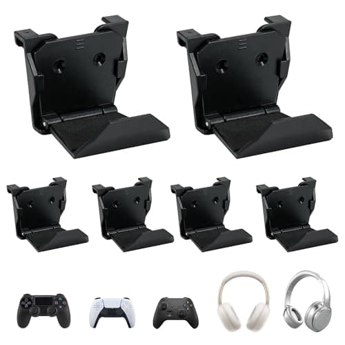 6 Pack Controller Holder Adhesive, Screws for Game Controller/Headphones