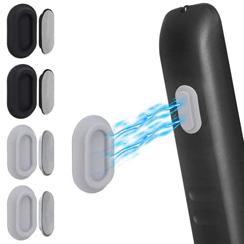 LncBoc Magnetic Remote Control Holder Wall Mount: 4Pcs Controller Holder for TV, Fan and Air Conditioner Remote, Self Adhesive No Drill Organizer, Storage Caddy for Bedroom and Bedside-Black+Grey