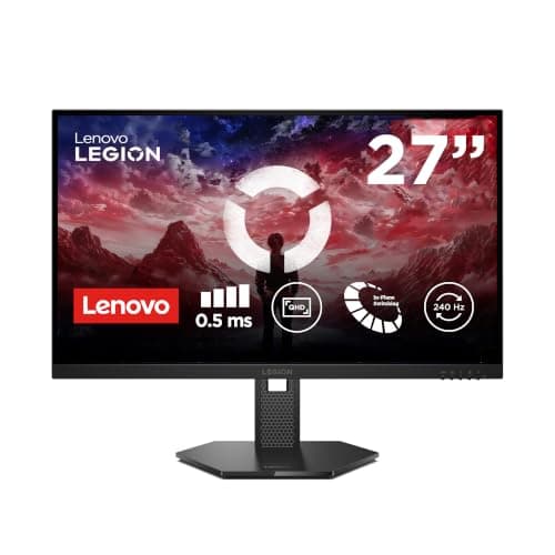 Lenovo Legion 27Q-10 Gaming Monitor 27" | IPS QHD | 240Hz, 0.05 ms, 16:9 | 99% sRGB, 90% DCI-P3 | 2x HDMI 2.1, DisplayPort 1.4 | Tilt, Swivel, Pivot, Height Adjust Stand | Raven Black