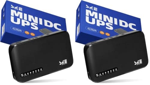 SKE Mini UPS UK DC20000mAh Battery Backup & Surge Protector UK Uninterruptible Power Supply for Router Modem USB Type-C Mini UPS 5V/9V/12V (Pack of 2)