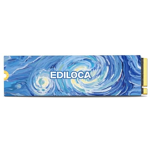 Ediloca SSD 1TB NVMe PCIe 5.0x4, Up to 14,000MB/s Read, 8,500MB/s Write, 1TB SSD with 1GB LPDDR4 DRAM & Dynamic SLC Cache, M.2 2280 3D TLC for Gaming/Video Editing/PC/Laptop (EN1400 Pro)