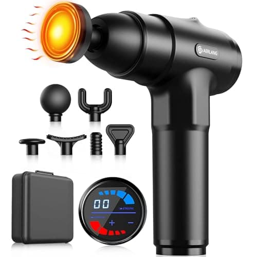 AERLANG Massage Gun with Heat, Massager Deep Tissue Heat Muscle Massager Gun, Powerful Massage Gun for Home Office Workout Muscle Pain Relief with Suitcase Birthday Gift Ideas for Mom Dad Men Women