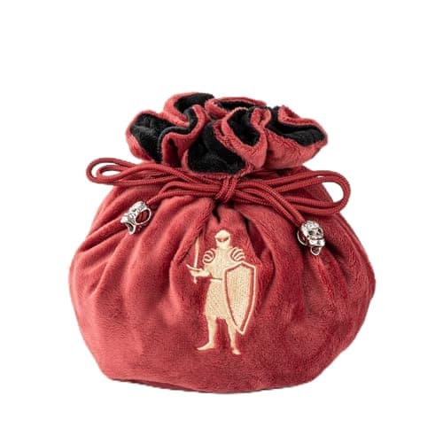 cusdie High-Capacity Velvet Dice Bags with Pockets Storage Bag Capacity 200+ Dice Holder for DND RPG Game Dices Collection(Burgundy)