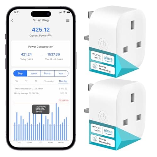 Meross MSS305 Mini Smart Plug with Energy Monitoring 2-Pack