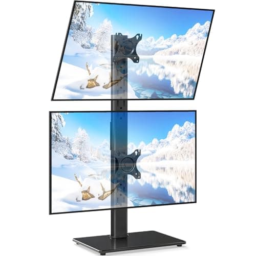 5Rcom Vertical Dual Monitor Stand for 13-38 Inch Flat Curved Screens