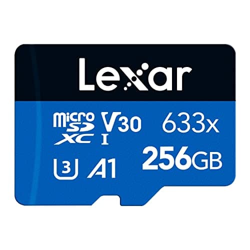 Lexar 256GB Micro SD Card, microSDXC UHS-I Card + SD Adapter, microSD Memory Card up to 100MB/s Read, A1, Class 10, U3, V30, TF Card for Smartphones/Tablets/IP Cameras