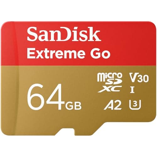 SANDISK Extreme Go micro SD card + Adapter 64GB, Up to 200MB/s Read Speeds