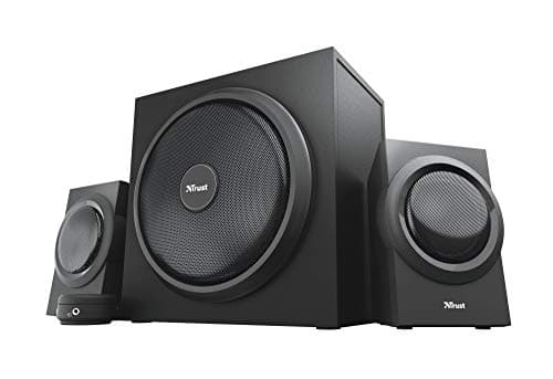Trust Yuri 2.1 Speaker Set with Wooden Subwoofer, 120W (60W RMS), UK Plug