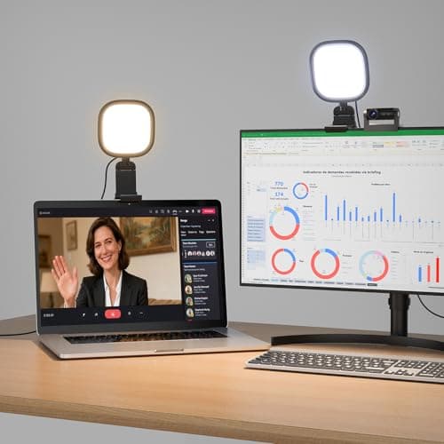 Upgraded Ring Light for Laptop with Phone Holder, Eye-Caring Desk Ringlight
