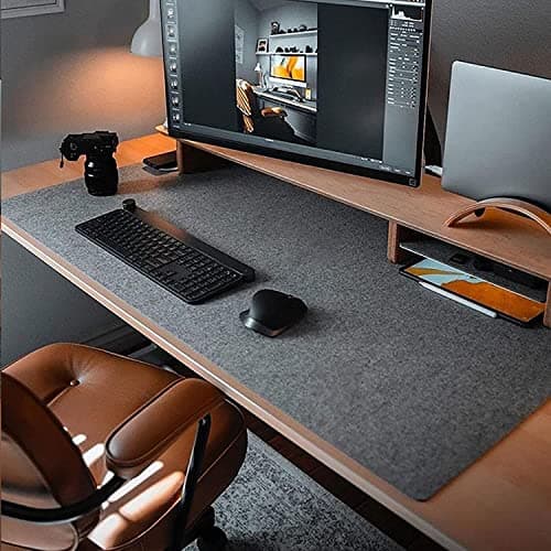 DawnTrees Large Desk Mat, 100x40cm Felt Desk Pad Protector, Large Mouse Pad