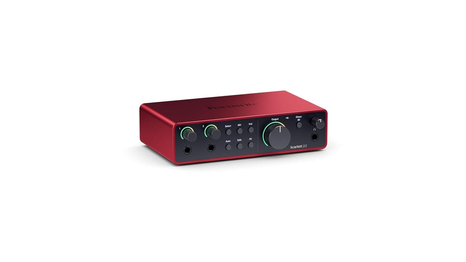 Focusrite Scarlett 2i2 4th Gen USB-C Audio Interface | 2 Mic Preamps, 2 Hi-Z Instrument Inputs, 24-Bit/192kHz, 120dB Dynamic Range, Auto Gain, Clip Safe, Air Modes