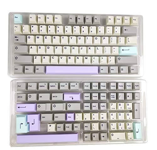HK GAMING Custom Keycaps | Dye Sublimation PBT Keycap Set for Mechanical Keyboard | 139 Keys | Cherry Profile | ANSI US-Layout | Compatible with Cherry MX, Gateron, Kailh, Outemu | Muted