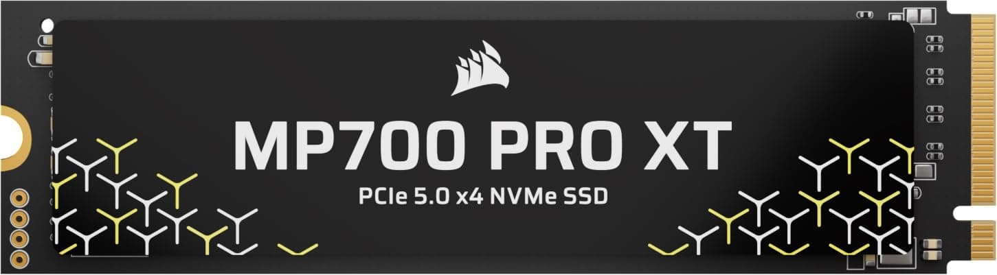 Corsair MP700 PRO XT 1TB PCIe 5.0 NVMe M.2 SSD – Up to 14,900 MB/s, Gen5 Speed, DirectStorage Ready for Gaming PCs – Black