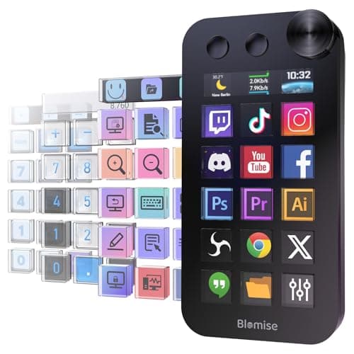 Stream Control Deck, Studio Controller, 17 Customizable LCD Macro Keys, 3 Mode Button Switching, GIF Animations, Compatible with Mac and PC for Live Atreaming, Content Creation