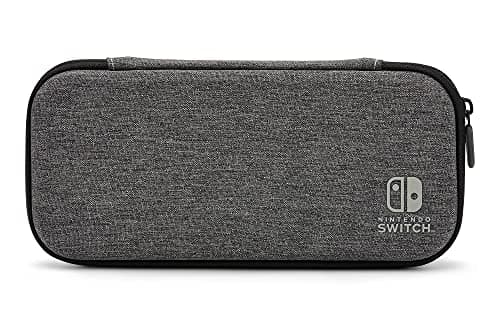 PowerA Slim Case for Nintendo Switch, Switch Lite & OLED Model, Protective Pouch with 10 Game Cards Storage and Built-in Play Stand, Official: Charcoal