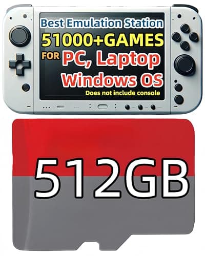 POWERNEWS 512GB Game Card for Windows, Handheld Form Factor, Plastic, Unisex, Emulation Station for 51000+ Classic Games, RetroBat 5.3.0 Operating System
