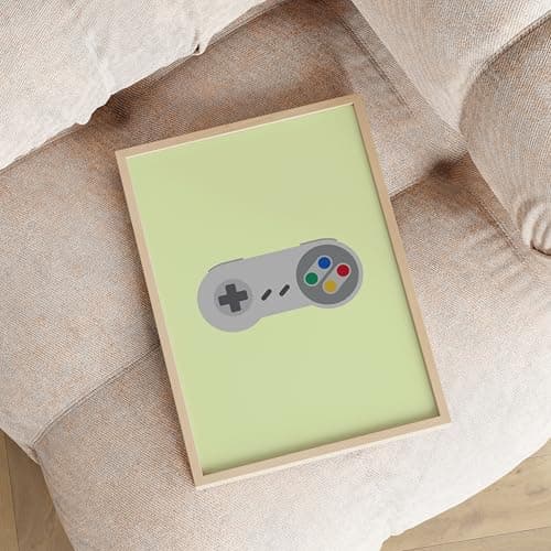 Craftylittlepenguin Retro Gaming Controller Wall Art Print – Minimalist Gamer Poster for Bedroom, Game Room, or Office – Classic Console Style Video Game Decor – Unframed 9562 (A4-210 x 297 mm)
