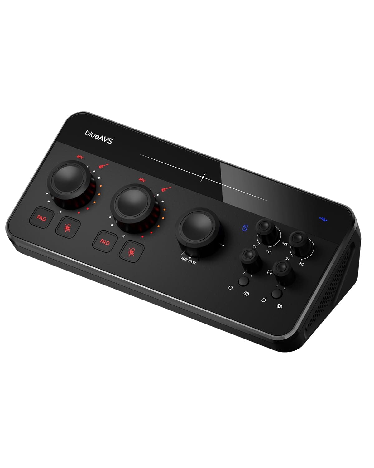 BlueAVS USB Audio Interface, 2-In/4-Out Audio Interface with 2 XLR/TRS Combo Inputs, 24Bit/192kHz Recording, 48V Phantom Power, Zero Latency Monitoring, USB-C for PC, Mac, Podcast, Guitar, Streaming