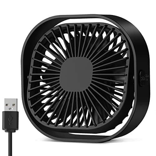 Mini Bedside Fan Small Desk Powerful Fan Cooling Portable 360°Rotatable