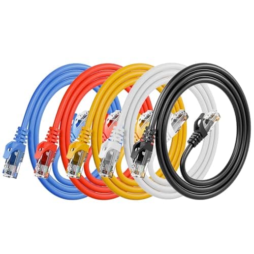 ANLINK Cat6 Ethernet Cable, 5-Pack 1M/3ft in Multi-Color, Cat 6 Cable RJ45, LAN, 24AWG UTP, Network, Patch, Internet Cable (1 Meter/3 feet, 5 Pack)