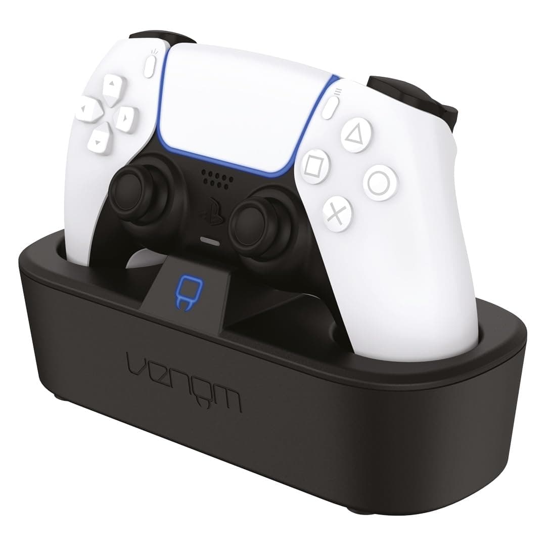Venom PS5 Controller Turbo Charging Dock | Fast DualSense & Edge Charger with LED Indicator | Quick Charge Station with Smart Protection | ps5 controller charging dock, dualsense edge charger, fast charge station, LED indicator, smart protection