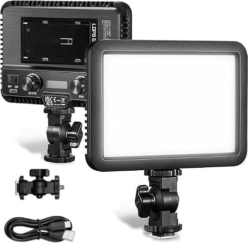 Godox LDP8D LED Video Light 10W Photography Light Panel 5600K Brightness Adjustable 8 FX Lighting Effects with Cold Shoe Adapter for Vlog Live Streaming Wedding