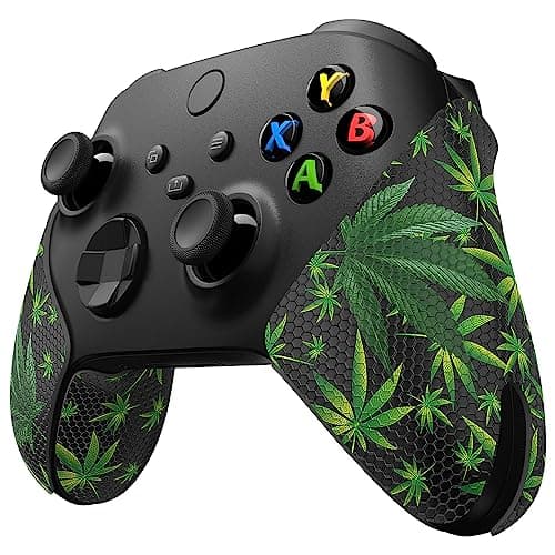 eXtremeRatePlayVital Anti-Slip Sweat-Absorbent Controller Grip for Xbox Series X/S Controller, Professional Textured Soft Rubber Pads Handle Grips for Xbox Series X/S - Green Weeds