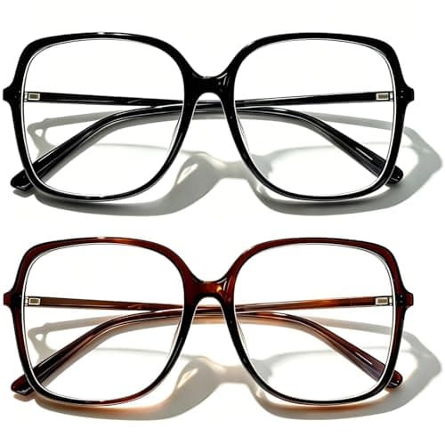 suiyuanbimai 2 Pairs Blue Light Blocking Glasses for Women Men,Computer Gaming Glasses for Anti Glare UV Protection,Screen Fatigue Protection (Black Brown)