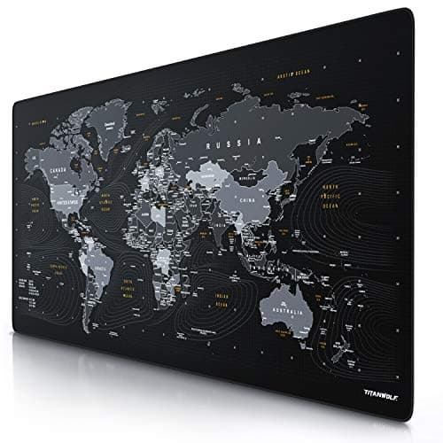 TITANWOLF - Extra Large Gaming Mouse Mat 1200x600mm Oversize - XXL Mouse Pad - Desk Pad XXXL Extended – Mice Mat Pad For Precision and Speed - Non-Slip Rubber Base – For Mouse and Keyboard - Black