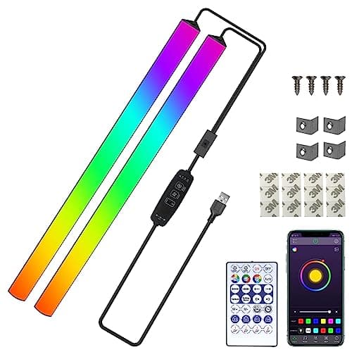 Bonluz 2-in-1 RGB Ambient Light Bar for Monitor, Gaming With Remote Control, USB Port, 353 Dynamic Colors, 4 Music Type Dreamcolor Effect, Keyboard Illumination for Gaming Setup