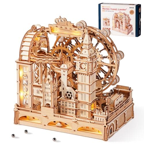 ROKR Marble Travel London EGB01 3D Wooden Puzzle for Adults Marble Run