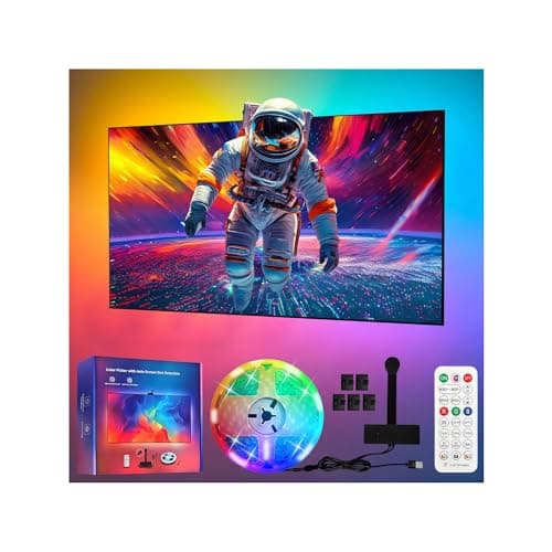 TV Backlight with Camera Sync for 55-65 Inch TV, 90 LEDs/m RGBIC, 3.8m