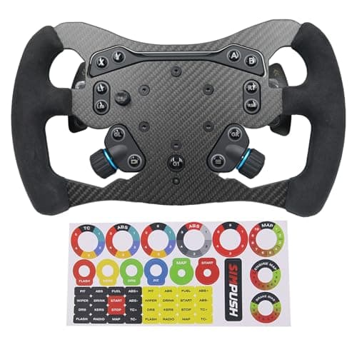Benshuuk F1 Formula Real Carbon Fiber Steering Wheel Mod For Logitech G PRO RS50 Base SIM Racing Wheel ; Replace Supper lightweight Compatible with Logitech G RS Hub Shifter With Suede Grip