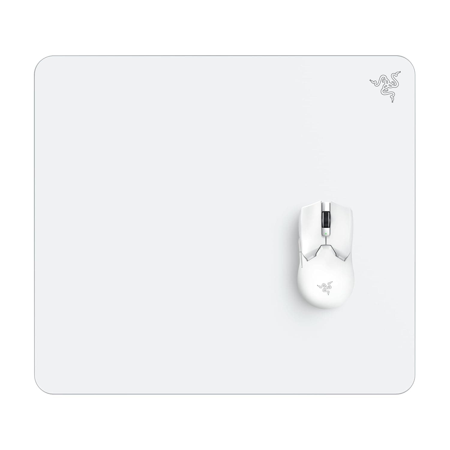 Razer Atlas - Glass Mouse Mat (Premium Tempered Glass, Ultra-Smooth Surface, Micro-Etched Surface, Dirt and Scratch-Resistant, Quieter Mouse Movements, Anti-Slip Rubber Base) White